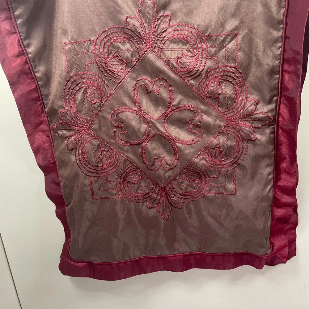 Chris Madden JCP Home Euro Sham Brown Burgundy Embroidered Medallion‎ 31x24.5